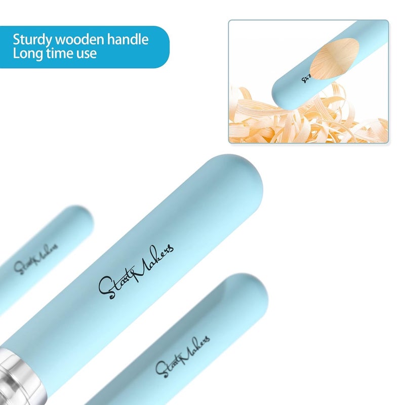 start makers Makeup Brushes Foundation Brush for Liquid Makeup, Flat Top Kabuki Foundation Brush Premium Make up Brushes Liquid Blending Mineral Powder Buffing Stippling Flawless Face Brush Makeup Tools(Blue) - Image 4